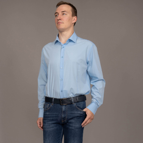 Сорочка Good Manners slim голубая