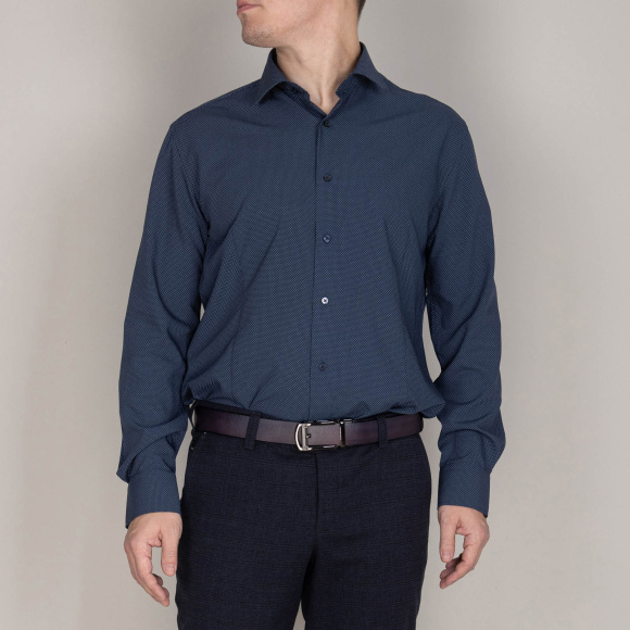 Сорочка Good Manners slim точки т.синий