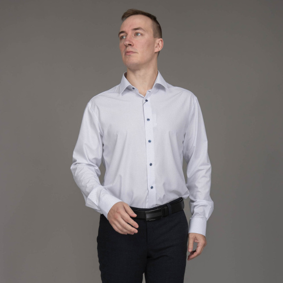 Сорочка Good Manners slim точки белый