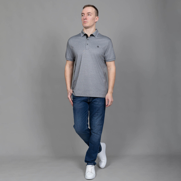 Поло Tony Montana черный/серый