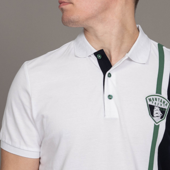 Поло Tony Montana белый/т.синий