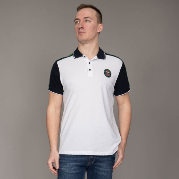 Поло Tony Montana белый/зеленый