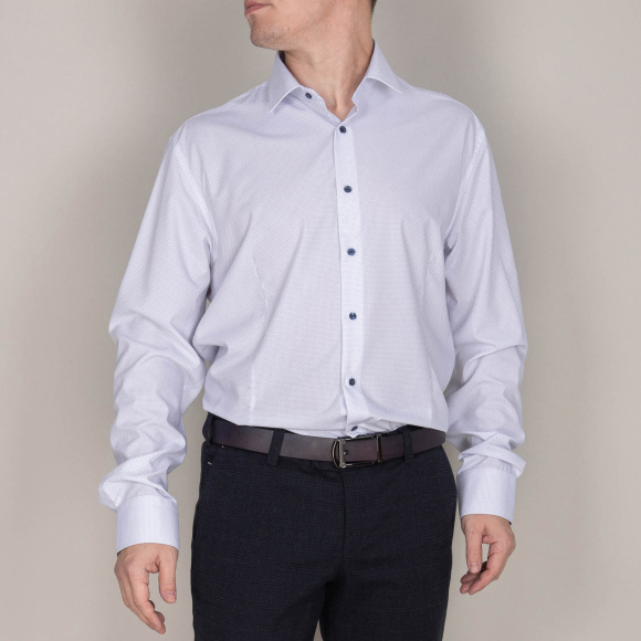 Сорочка Good Manners slim long точки белый