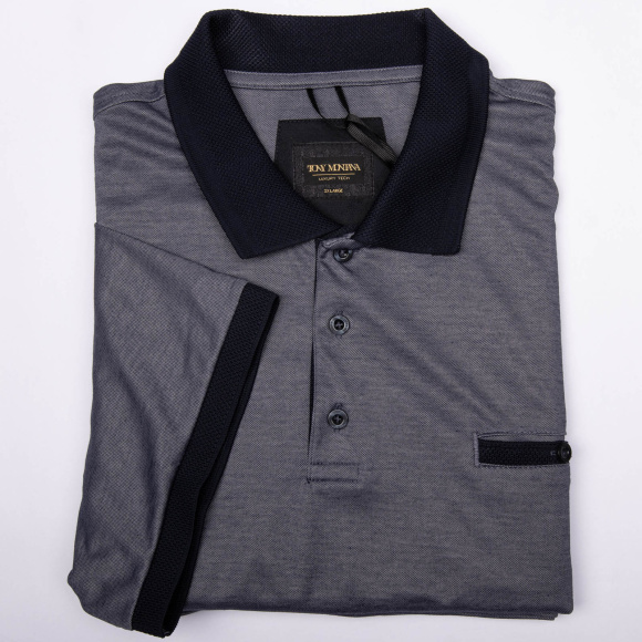 Поло Tony Montana т.синий/белый