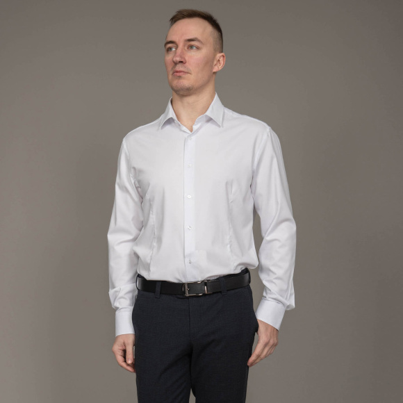 Сорочка Good Manners slim фактура белая