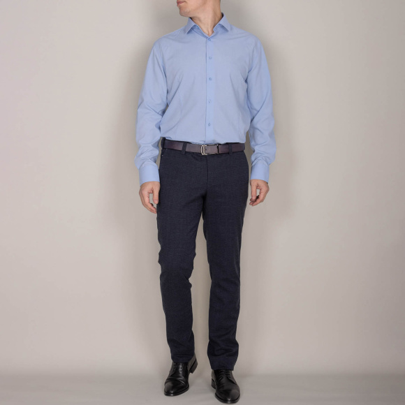 Сорочка Good Manners slim точки голубой