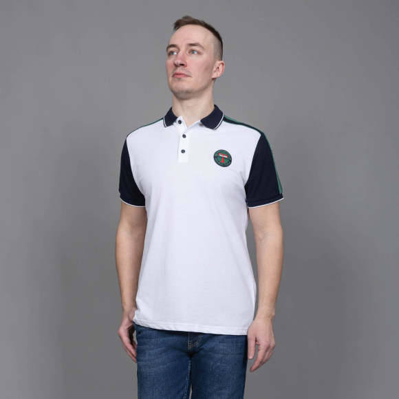 Поло Tony Montana белый/зеленый