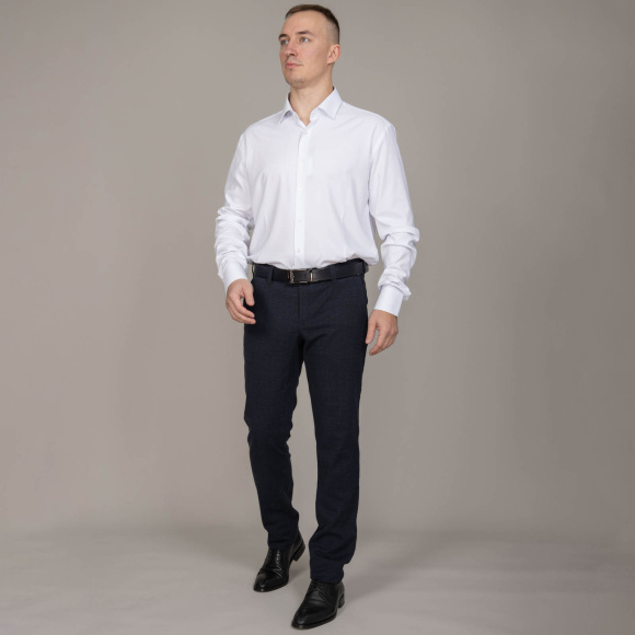 Сорочка Good Manners slim long фактура белая