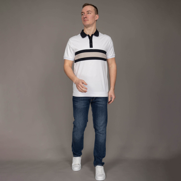 Поло Tony Montana белый/т.синий