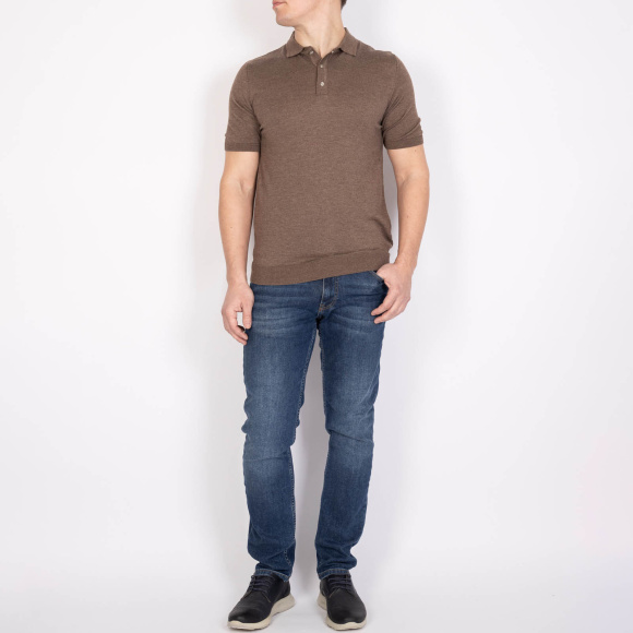 Поло Konko коричневый меланж