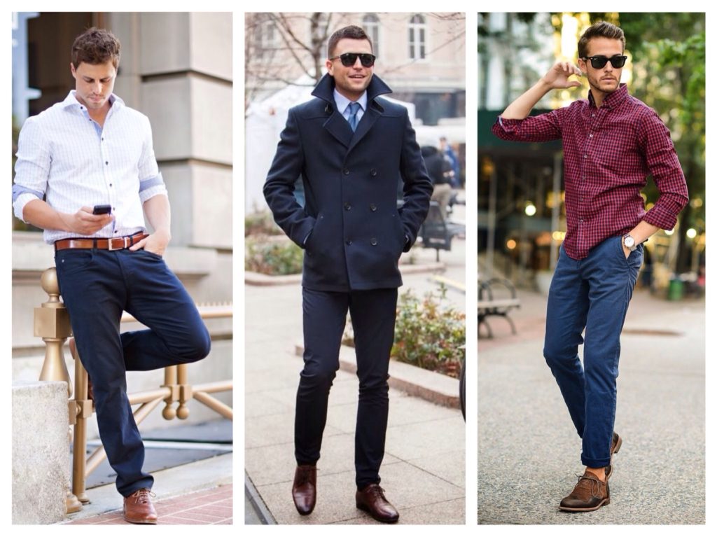 С чем носить мужские синие брюки? – правила сочетания с другой одеждой