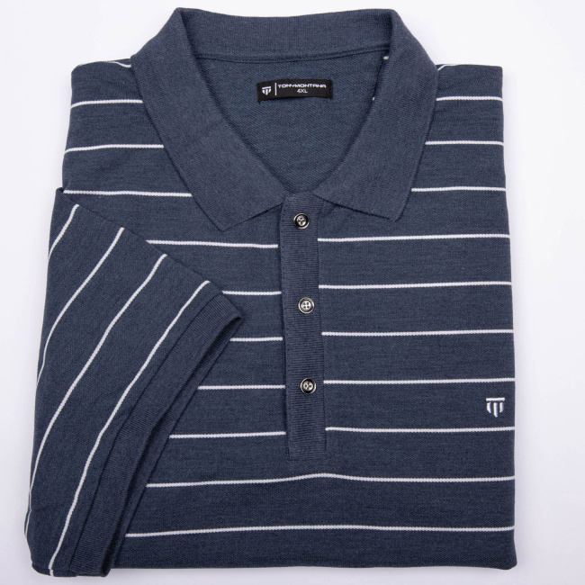 Поло Tony Montana джинс/белый