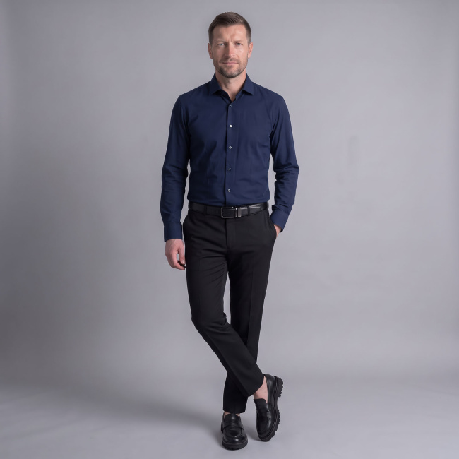 Сорочка Good Manners exstra slim long т.синий
