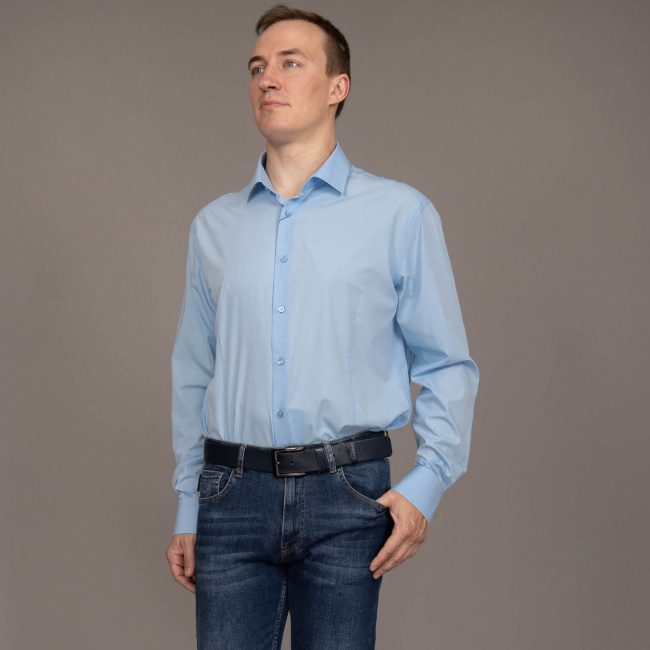 Сорочка Good Manners slim голубая