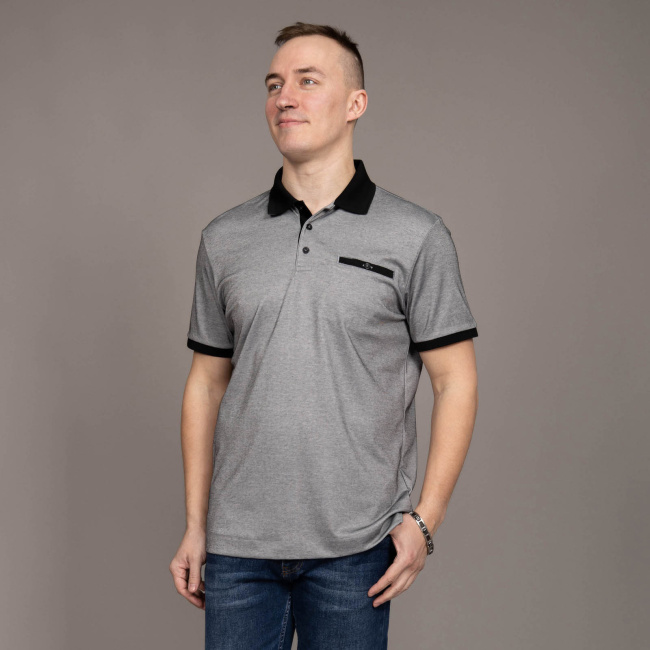 Поло Tony Montana черный/серый