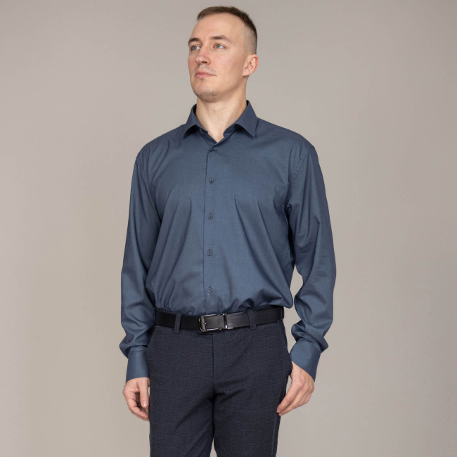 Сорочка Good Manners slim long т.синий