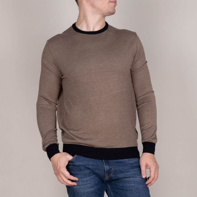 Трикотаж Konko коричневый меланж