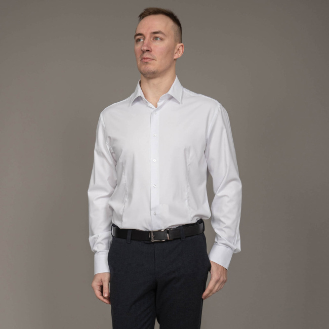 Сорочка Good Manners slim фактура белая