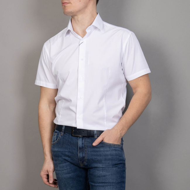 Сорочка к.р. GROSTYLE slim белый бамбук