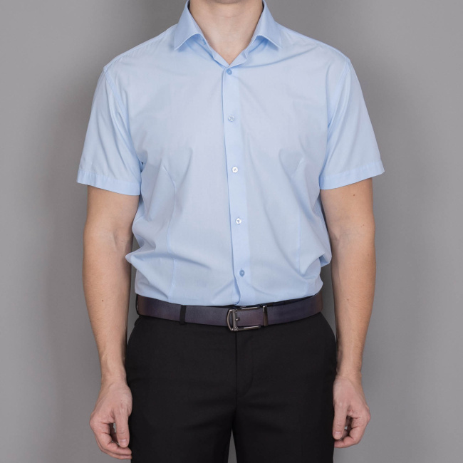 Сорочка к.р. Good Manners slim голубой