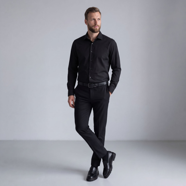 Сорочка Good Manners slim long черная