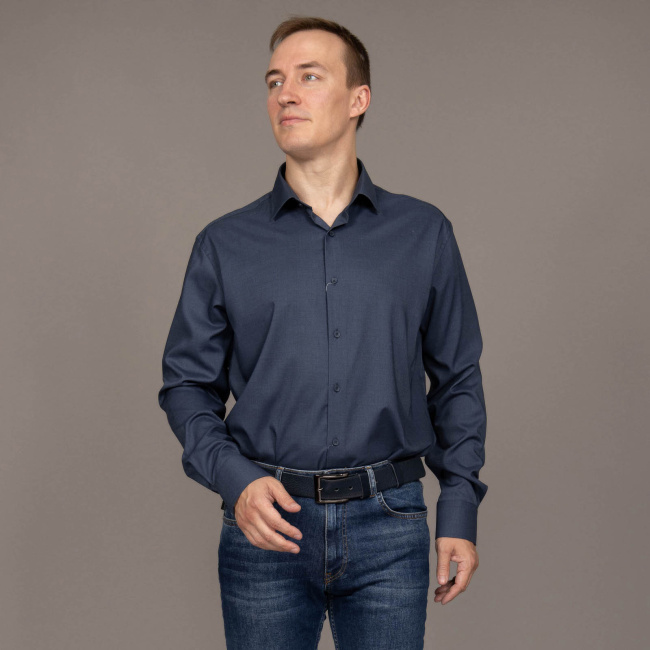 Сорочка Good Manners slim т.синий