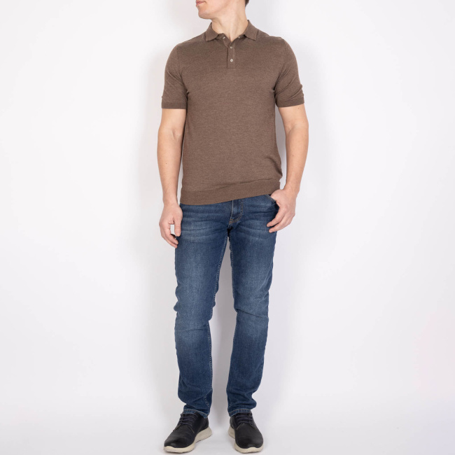 Поло Konko коричневый меланж